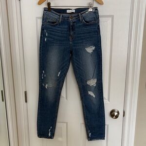 Flying Monkey Dark Blue Distressed Skinny Ankle length Jeans